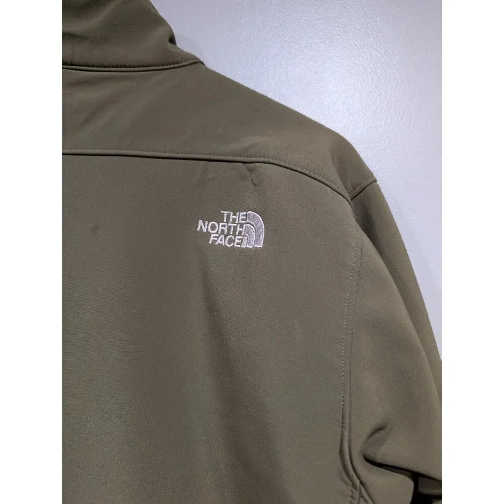 North Face Jacket Mens Sz L Apex Softshell Full Zip Fleece Lined Outdoors Green